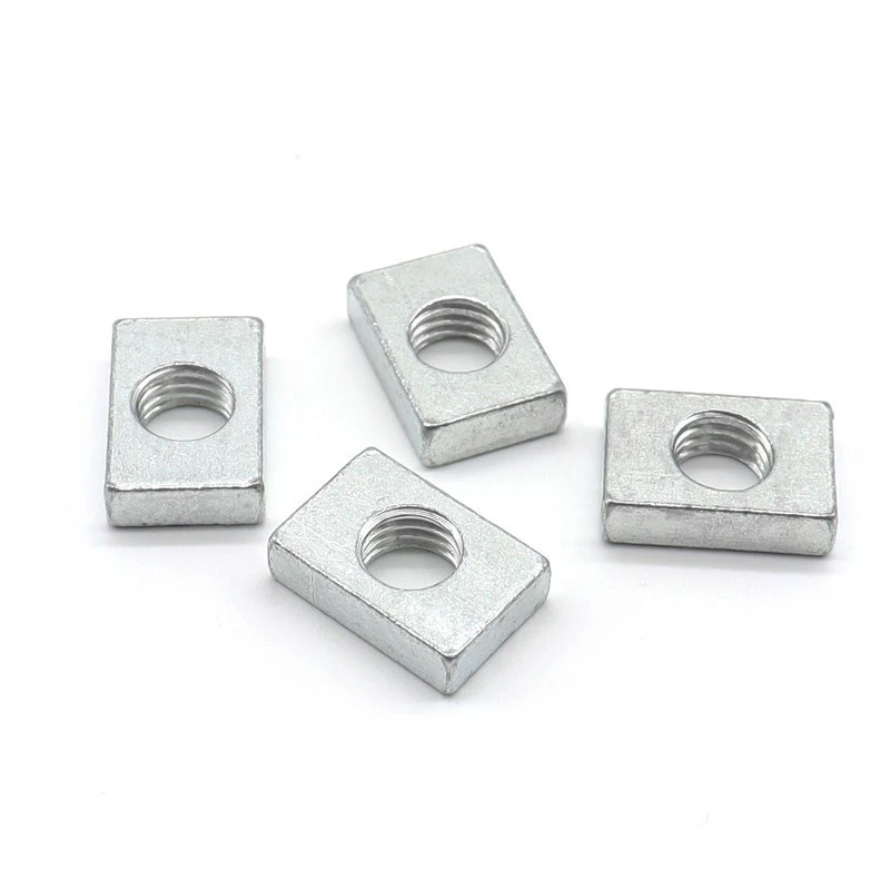 10/ 50pcs Square Nut M3 M4 M5 M6 M8 Zinc-Plated Carbon Steel Thin Rectangular Nuts Slider Block for Aluminum Profile Accessory