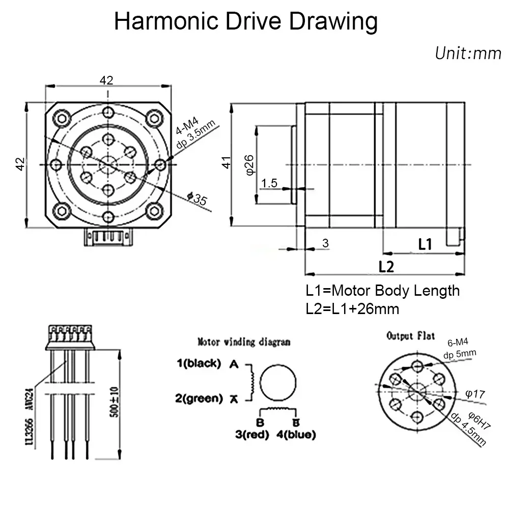ミニハーモニックドライブひずみ波減速機ハーモニック減速機ロータリーアクチュエータ産業用ロボット CNC 機器高精度