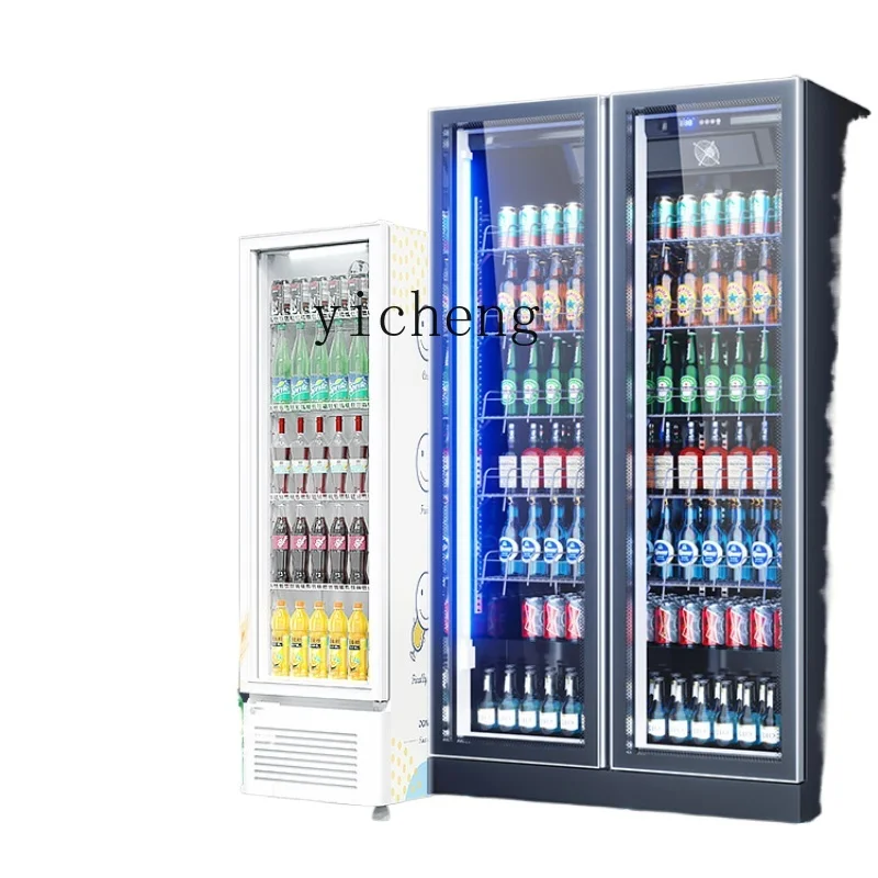 Tqh Display Cabinet Refrigerated Commercial Vertical Single Door Fresh Cabinet Freezer Double Door Beverage Cabinet Air Cooling