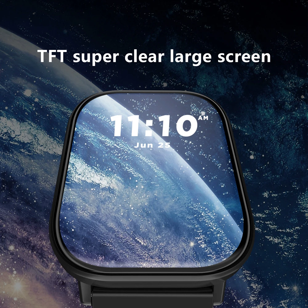 Mannen Smart Horloge 2.01 "HD Scherm Blue Tooth Oproep Smartwatch 24-uurs Hartslag Slaap Monitor Sport Fitness Waterdichte muziek