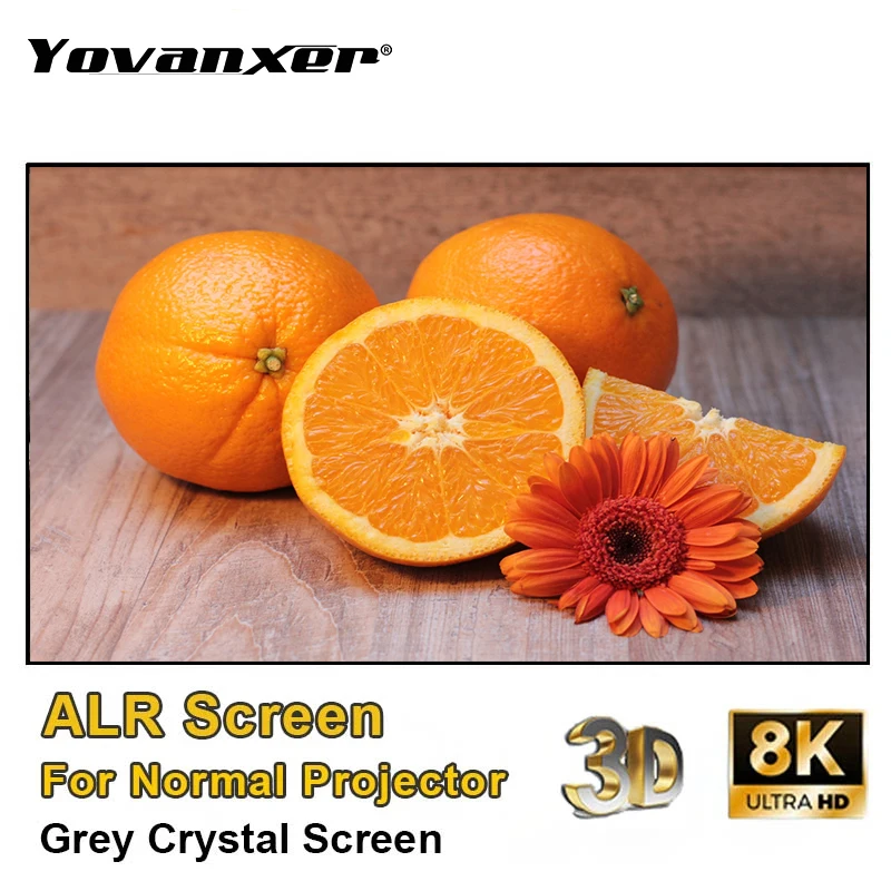 

Grey Crystal ALR Projection Screen 100 Inch Ambient Light Rejecting Fixed Frame 1cm Bezel Frame scree for Home Theatre Projector
