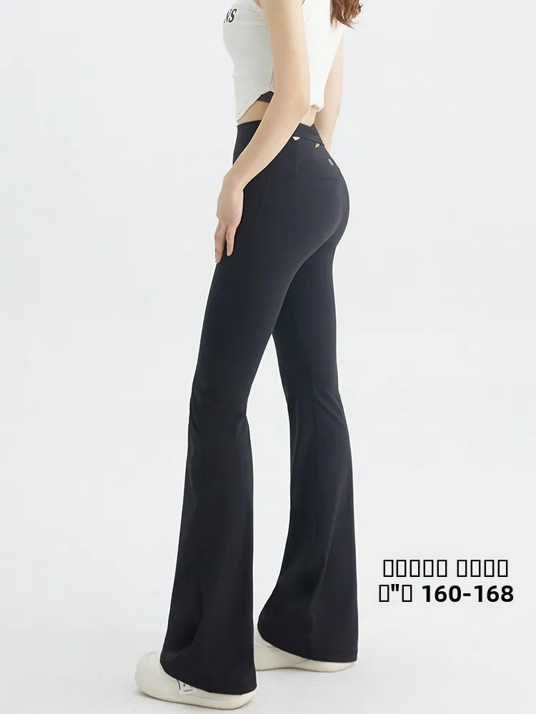 กางเกงโยคะเอวสูง COFEIPARD2025 รุ่นใหม่ สไตล์สปอร์ต สีดำ เสื้อผ้าผู้หญิง ไซส์เล็ก ทรงขาบาน กางเกงลำลอง ระบายอากาศได้ดี