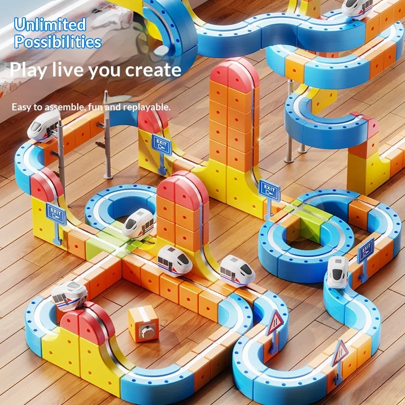

Магнитные строительные блоки, трековый автомобиль, электрический магнитный левитационный поезд, игрушка «сделай сам», антигравитационный высокоскоростной поезд, набор для детей