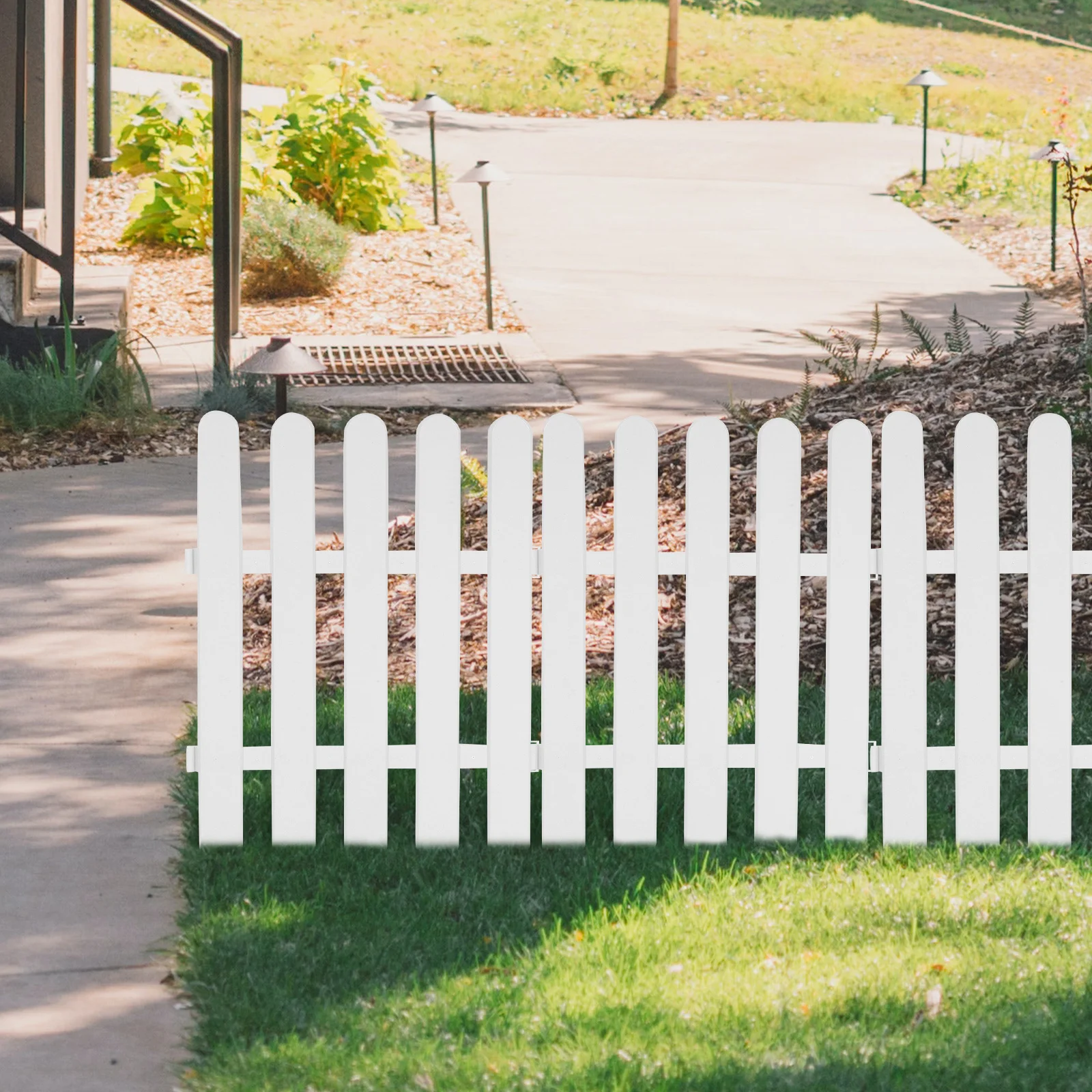 

2pcs White Garden Edging Fence Panel Plastic Lawn Border For Yard Flower Beds Pathways Dog Fencing Outdoor Decorative Landscape