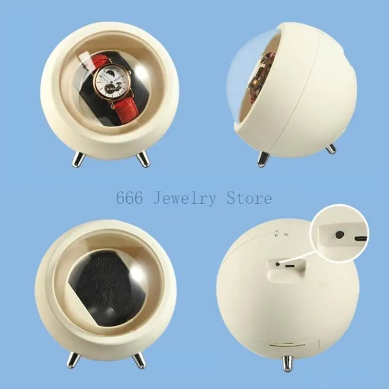 F2TD Plastic Watch Winder Box Single Automatic Self-Winding Mechanical Watches Box with Quiet Motor Dust Proof Watch Shaker