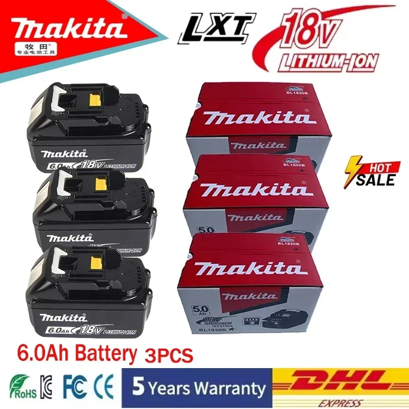 

2024100% Original Makita 18V 5.0Ah Rechargeable Battery Makita BL1830 BL1830B BL1840 BL1840B BL1850 BL1850B Powe