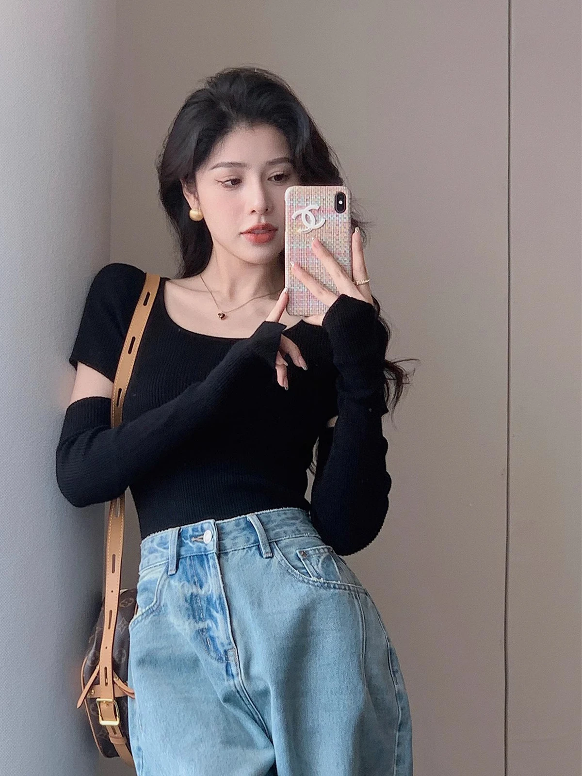 

Утягивающий крой, трикотаж Camere, круглый топ, женский топ Faion Bla, пряжа Fine Gauge, шерсть для поездок на работу, Long Sve Crew Ne