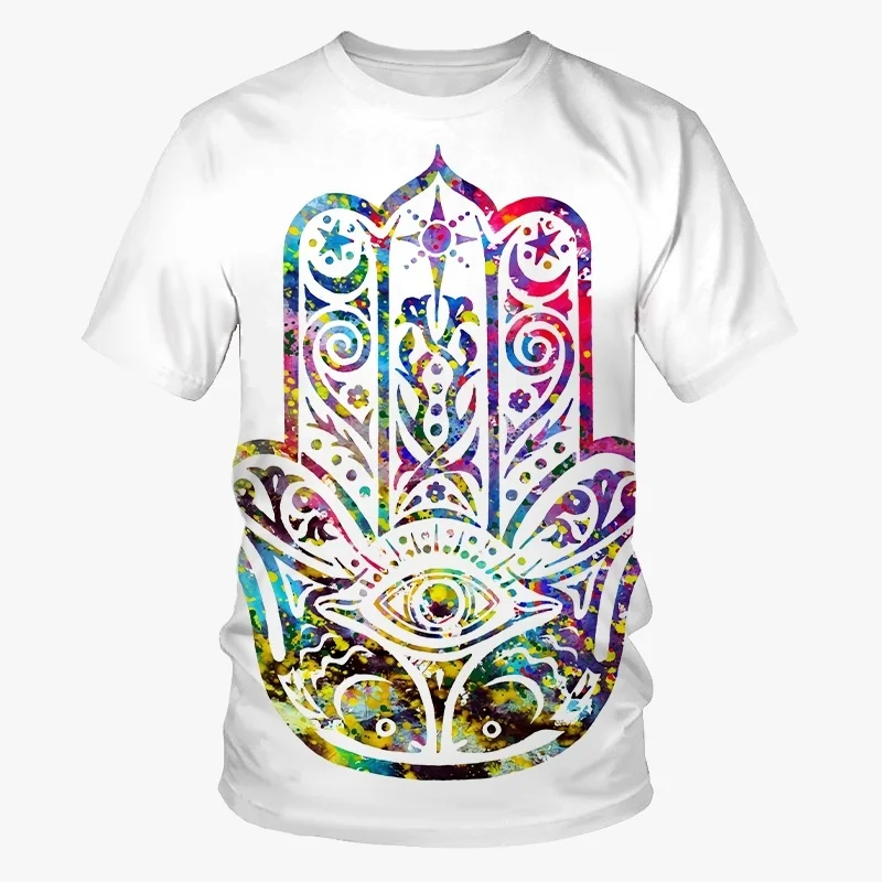 Vintage Men T Shirts 3D Printed Amulet Totem T-Shirt Summer Street Tee O Neck Short Sleeve Tops Oversized Clothing Sweatshirt