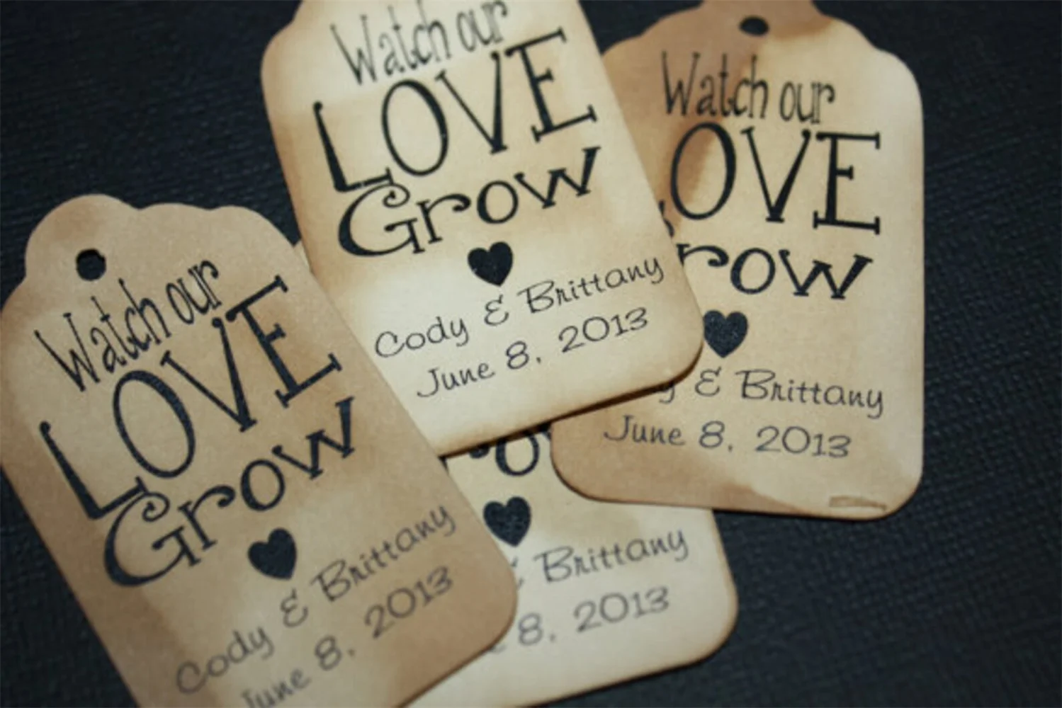 50PCS Watch our Love Grow Personalized (my MEDIUM tag) Wedding, baby shower, Shower, Favor Tag succulent tag, plant tag