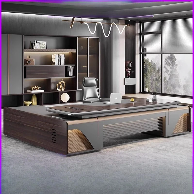 High-end boss desk and chair combination, chairman, president, manager, baking table, lacquer, large desk, office furniture