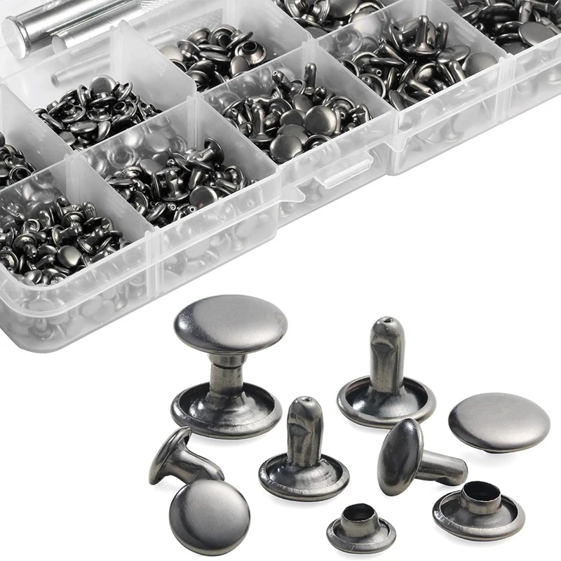 340 ชุดหนัง Rivet Kit Rivets หนังคู่หมวก Rivets เครื่องแต่งกายผ้าสําหรับซ่อมเสื้อผ้ารองเท้ากระเป๋าเข็มขัดใช้งานง่าย C