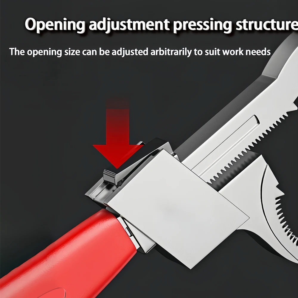 مفتاح ربط الأنابيب قطعة واحدة، مفتاح حمام كبير الفتح، أداة سباكة متعددة الأغراض، يمكن ضبط وإصلاح أنابيب المياه والأنابيب