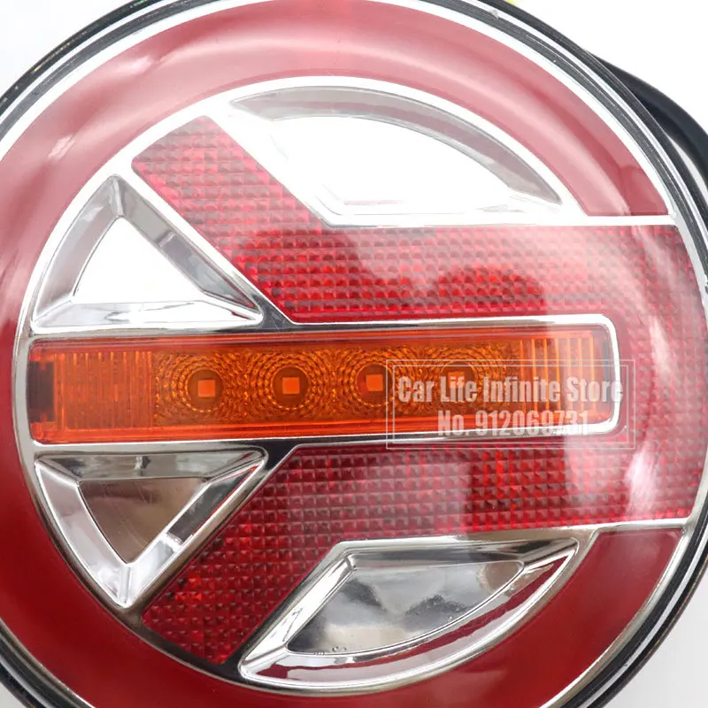 12V 24V Round Tail Light Sequential Dynamic Turn Signal Light LED Brake Reverse Lamp Tractor Van Rear Light For Truck Trailers