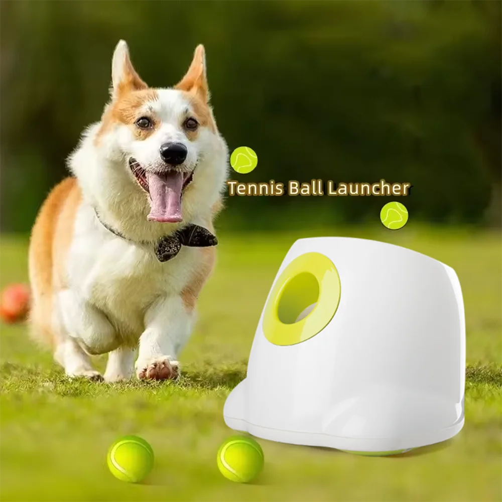 All For Paws Automatic Ball Launcher For Dog Mini Ball Launcher With 3 Tennis Ball Pets Electric Interactive Toys For Dog