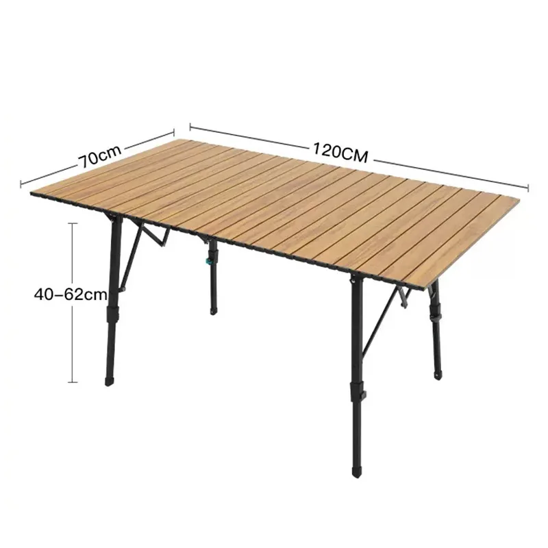 

Outdoor Garden Party Adjustable Heights Aluminum Picnic Camping Table Foldable