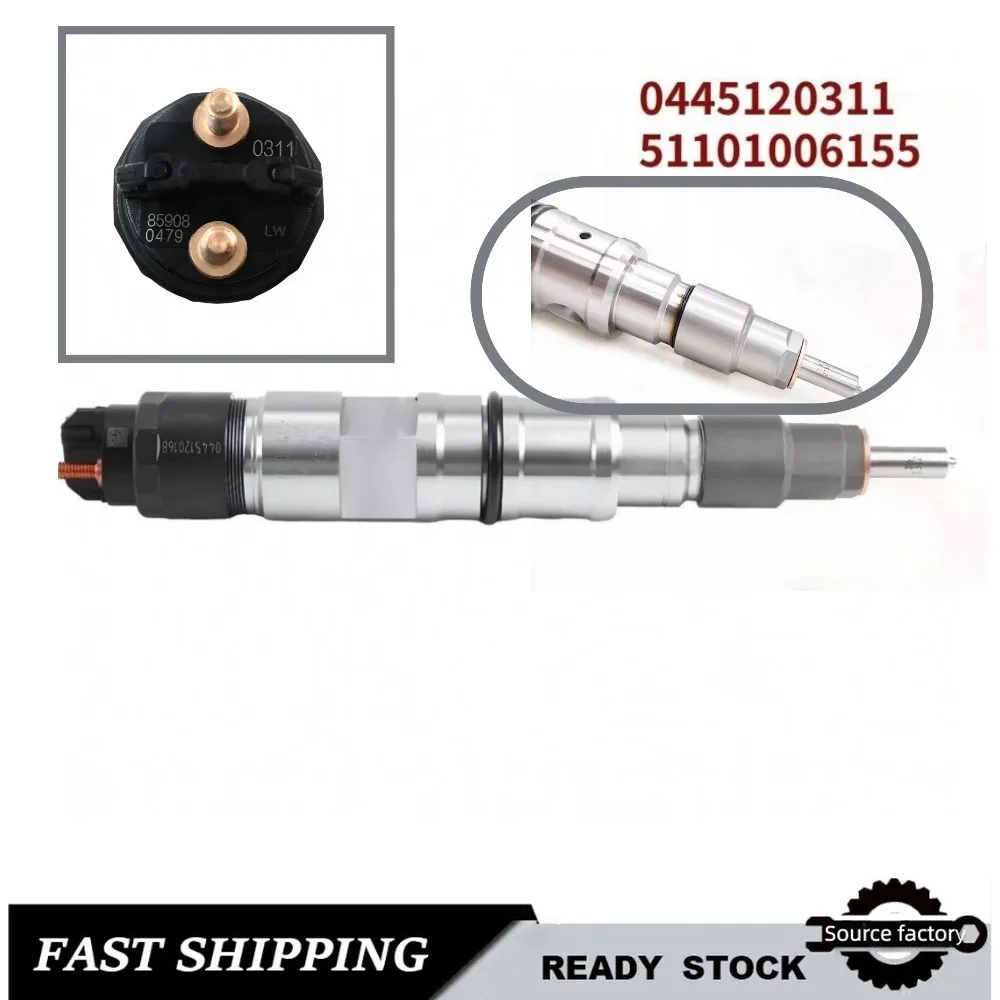

Fuel Injector0445120311 51101006155 Common Rail Diesel Fuel Injector for Men, Germany MAN Heavy Truck-High FlowCar Accessories
