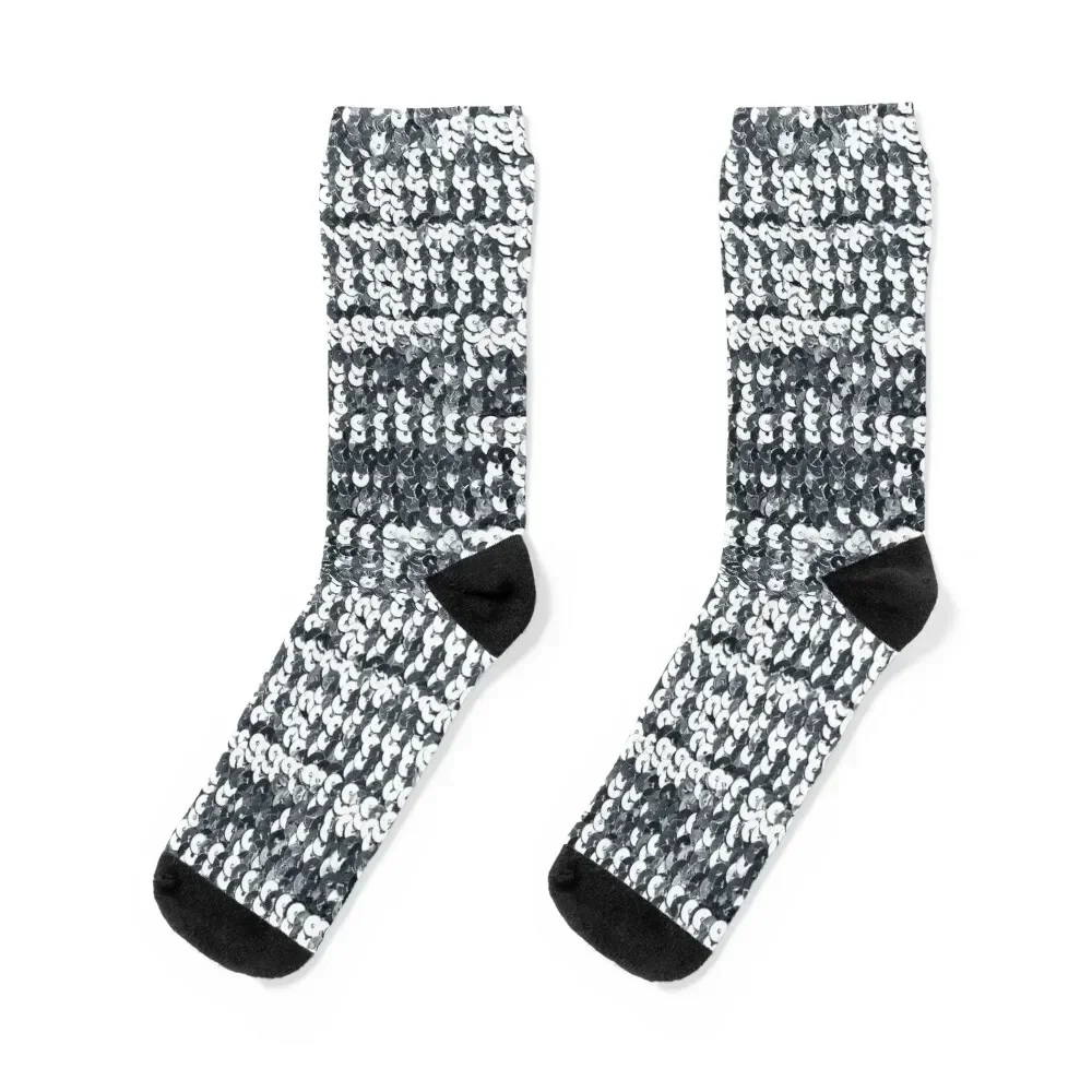 

Silver Sequins Socks funny gifts fashionable with print soccer anti-slip Socks Ladies Men's