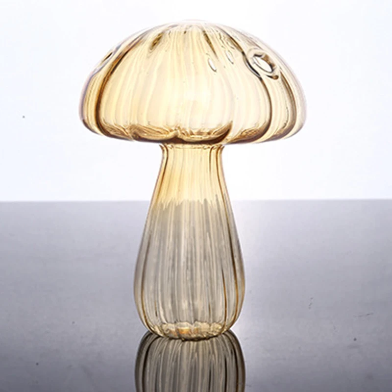 Mushroom Glass Vase Aromatherapy Bottle Creative Home Hydroponic Flower Table Simple Decoration Desktop DIY Art Decor