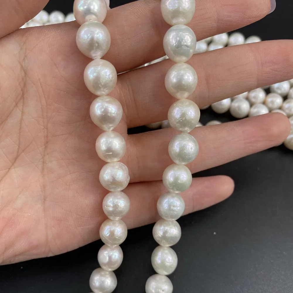 

Natural Freshwater Pearl 10-12mm AAA Round White Loose isolation Sapcer Bead Jewelry Make DIY Necklace Bracelet Accessories