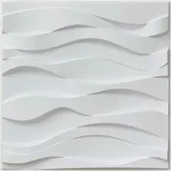 Paneles para Paredes Interiores, PVC Panel de Pared 3D Blanco, Panel de PVC Ondulado