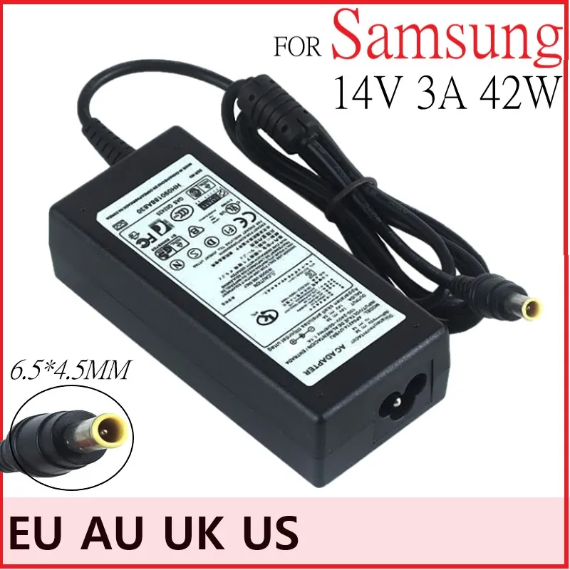 AC/DC Adapter 14V 3A Power Supply Charger For Samsung SyncMaster S24D390HL S27D390H LED LCD Monitor + AC Power Cord