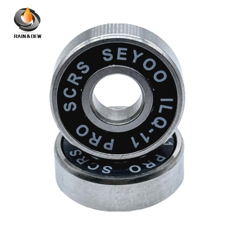 

8PCS/Set 608RS ILQ-11 Black Seal Bearing ABEC-9 Skateboard Scooter 608 2RS Ball Bearing Miniature Roller Ball Bearings Kit