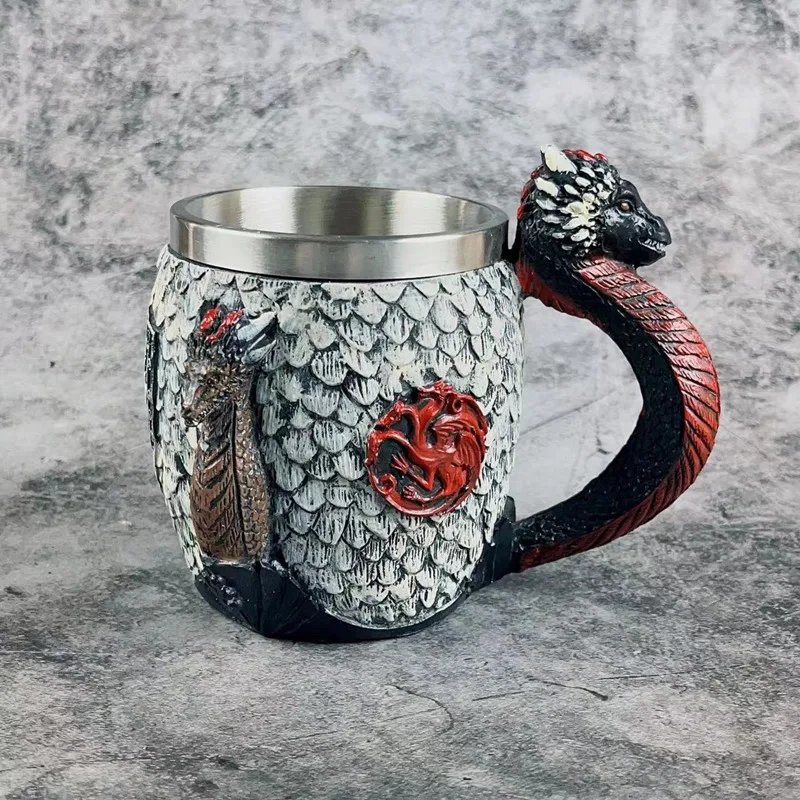 Aço inoxidável Resina Tronos Copos, Canção de Gelo e Fogo, Caneca de Cerveja Viking, Copos de Café Escultura 3D Cálice de Vinho Tankard