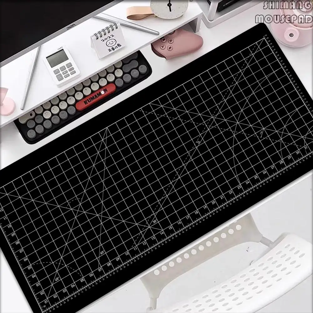 

Cutting-Mat-white-on-black Mouse Pad Office Gaming Laptop Deskmat Anime Mousepad Gamer Keyboard Mouse Mat Computer Accessories