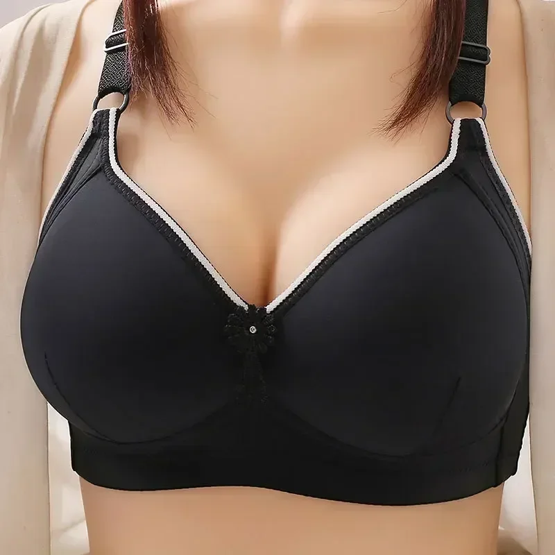 

New BC cup sexy push-up women's bra non-magnetic no steel ring three-breasted side middle-aged and elderly mother underwear