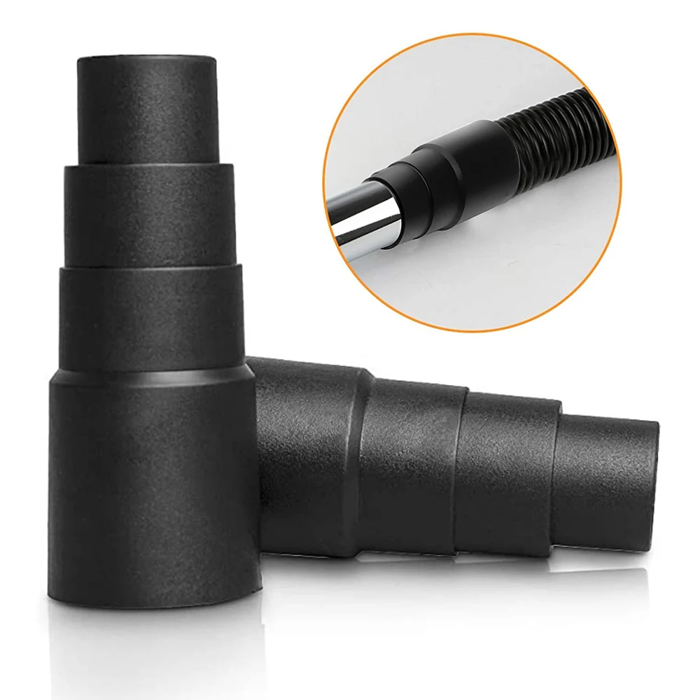 2/4pcs Universal Vacuum Hose Adapter Converter Black Soft Rubber Round Suction Hose Converter Dry Wet Use