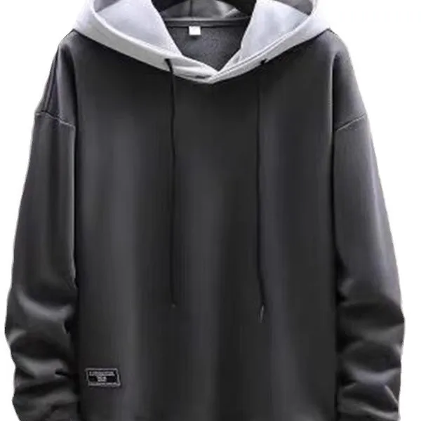 Loose Casual Long Sve Hoodie for Men Spring Autumn Wear Resistant Dirtproof Comfortable Youth ular Basic Sle Hat Incl...