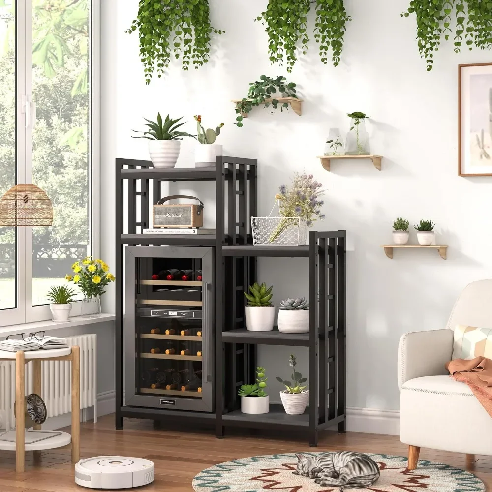 

6-Tier Kitchen Bakers Rack, Multifunctional Storage Shelf, Mini Fridge &Microwave Oven Stand Table,Coffee Bar,Adjustable Kitchen