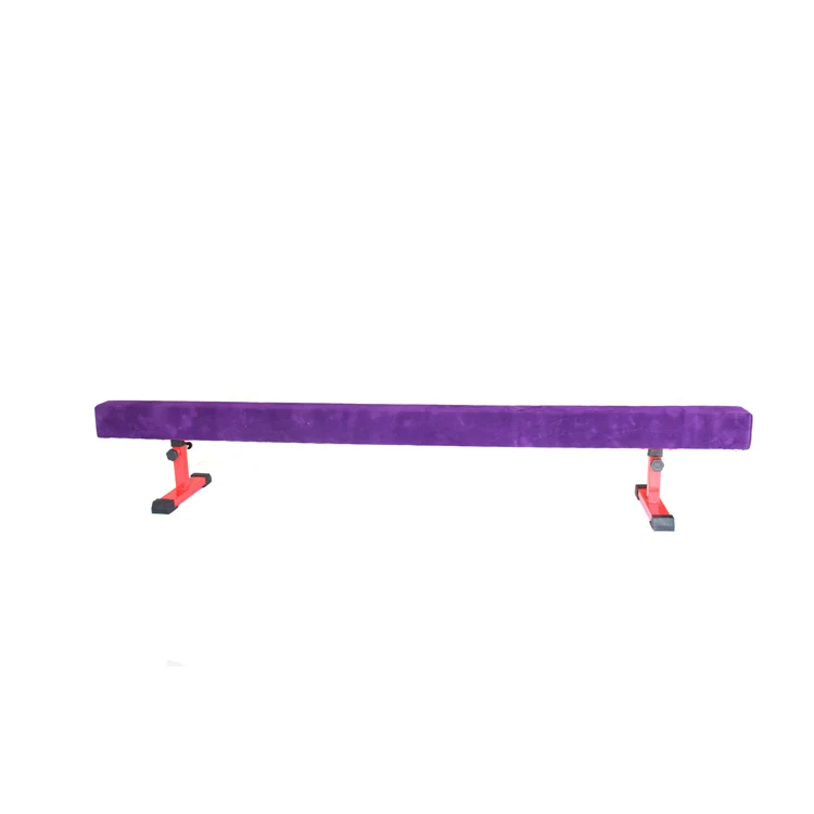 CE Approved Oval Shape 12FT Height Adjustable Gymnastic Balance Beam For Kids in Suede Cover