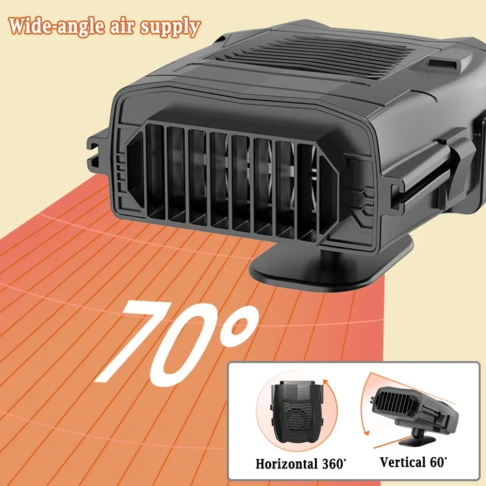 2in1 Car Heater 12 24V 150W Heating & Fan Winter Defroster 2Installation Methods 3s Heating Auto Car Trucks Van RV Trailer Truck