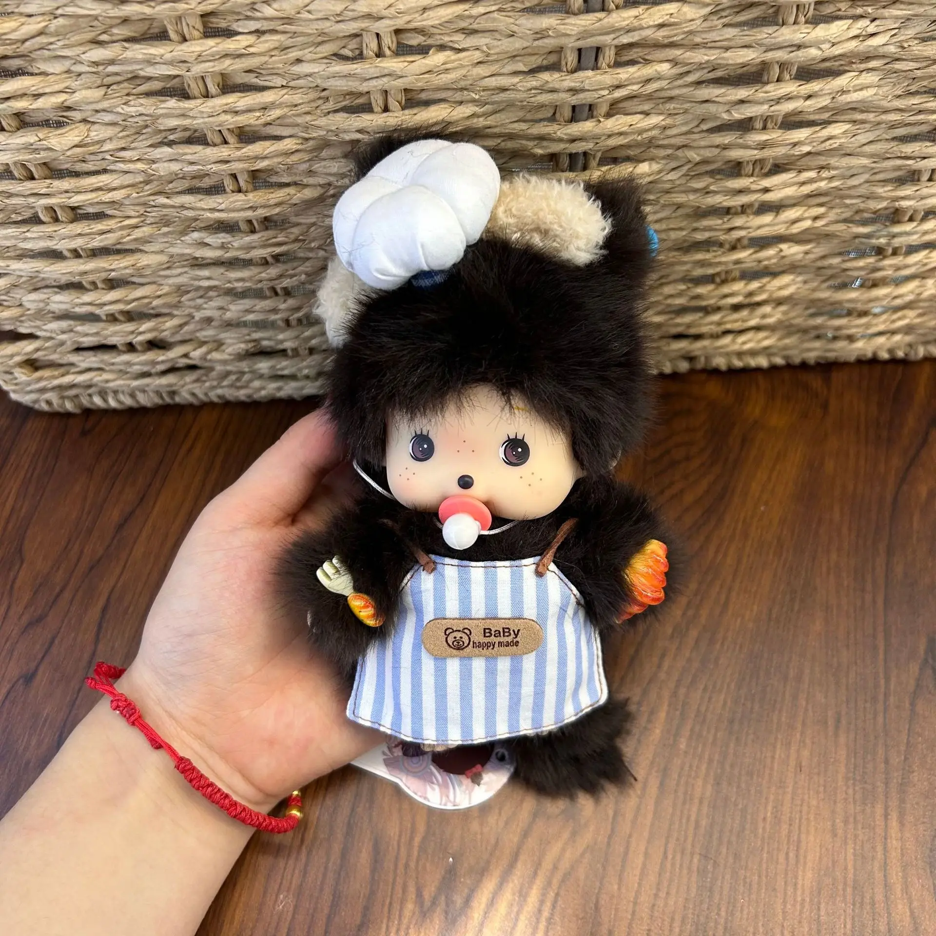 monchhichi Plush Keychains Colorful Cartoon Keyring Standing Plush Doll Backpack Ornament Anime Merchandise Graduation Gift 몬치치