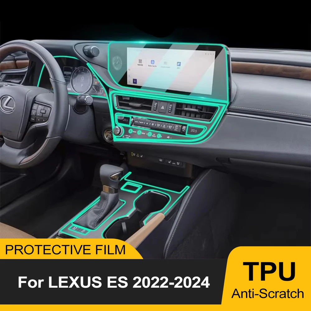 Für LEXUS ES 2022 2023 2024 Auto-Innenraum Mittelkonsole Media-Dashboard Navigation TPU-Schutzfolie Auto PPF Vorgeschnittene Abdeckung
