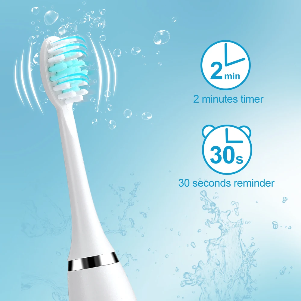 Sonic Electric Toothbrush For Adult Household USB Rechargeable IPX7 Waterproof Tooth Whitening Oral Care With Replacement Head