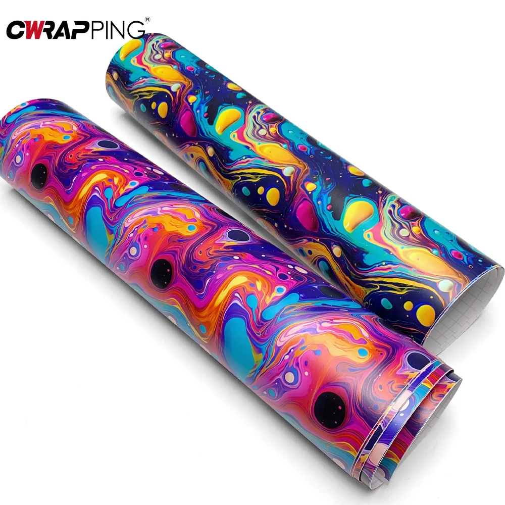 Car Adhesive Vinyl Swirl Paint Hydro Dip Self-adhesive Anti-fade PVC for Motor Scooter Complete Wrap Mod Kit Car Accessories