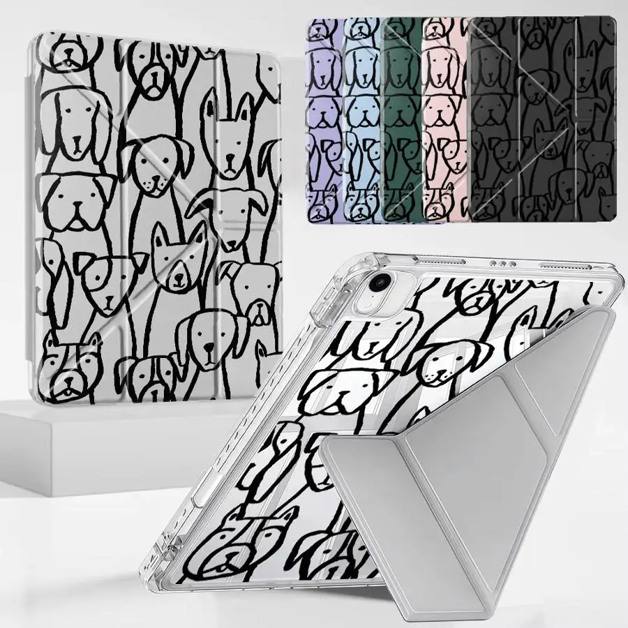 

Чехол-подставка для планшета с мультяшной собакой для iPad Mini 6 7 Pro 11th 10th 9th 8th 7th 12.9inch Pro 2025 Air 4 5 M3 M2 M4 11inch