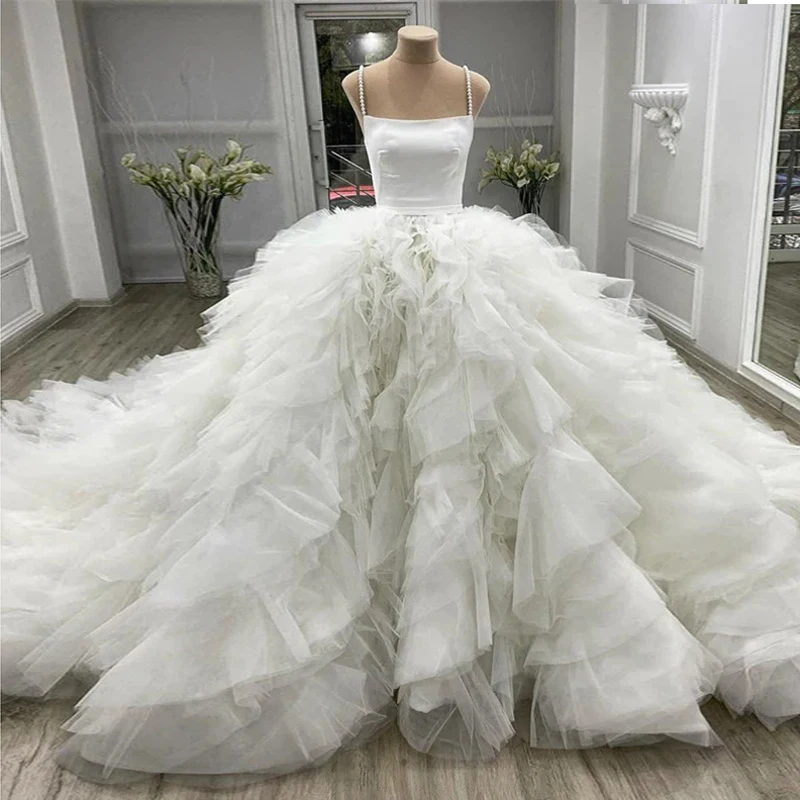 

Gorgeous Very Full Volume Tutu Tulle Bridal Skirts Ruffles-Hem A-line Women Tulle Maxi Skirts Real Image Custom Made Skirt