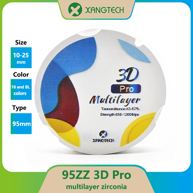 XANGTECH Zirkonzahn 3D Pro Zirconia cakram gigi zirkonium keramik blok 16 warna untuk sistem ZZ 95mm