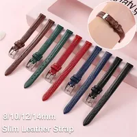 Slim Leather Watch Strap 8mm 10mm 12mm 14mm Soft Leather Watch Bands High Quality Sport Wrist Band Men Women Universal Bracelets