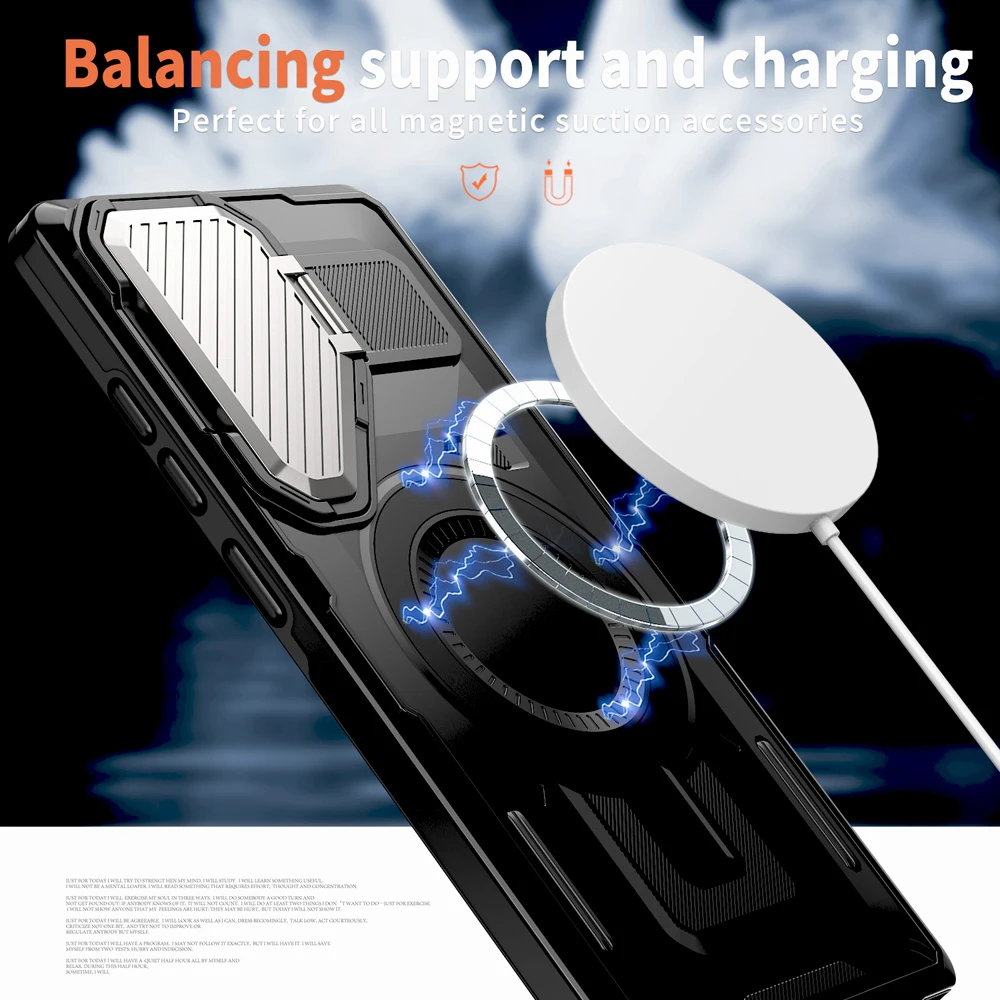 Shockproof Armor Case For Samsung Galaxy S25 S24 S23 Ultra Plus FE A15 A55 A14 A35 5G S24Ultra S24FE For Magsafe Charge Cover