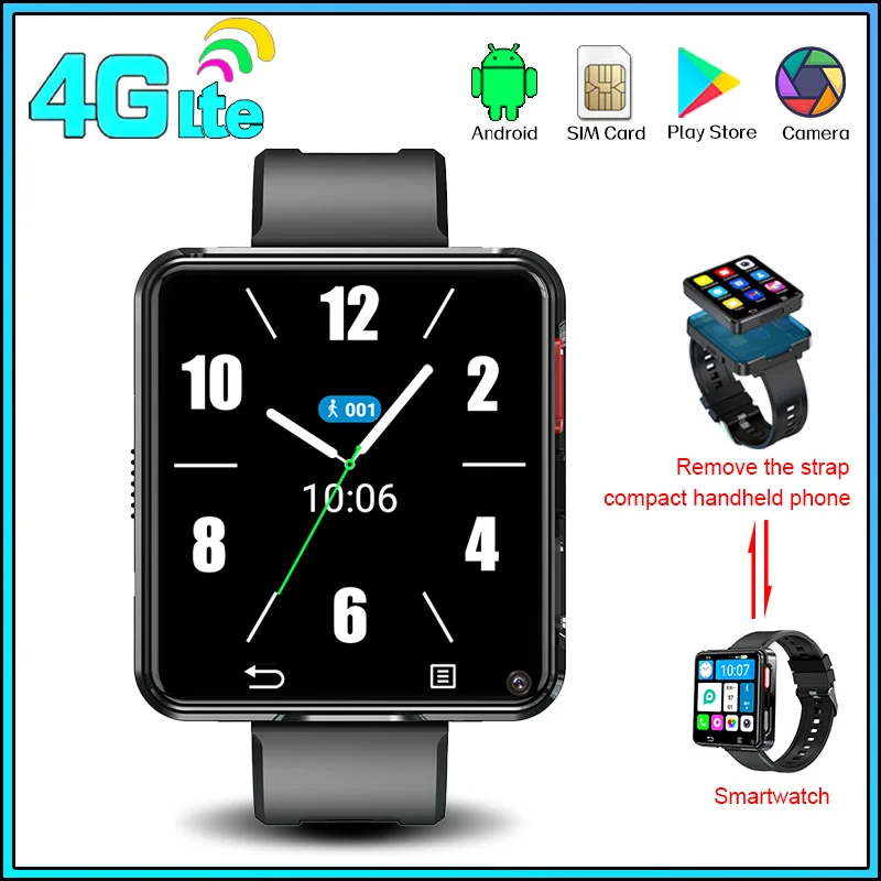 Android 11 Smartwatch Phone: 2-in-1 Wearable w/ Dual 5MP Cameras, 4G LTE, Bluetooth Audio, 2.64