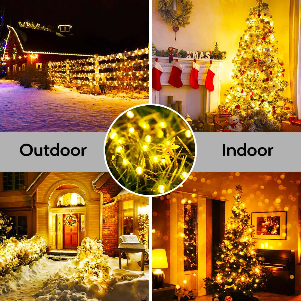 Solar String Lights 120ft 300LED 8 Modes Xmas Outdoor Lights Waterproof Solar LED Fairy Lights for Garden Wedding Holiday Party