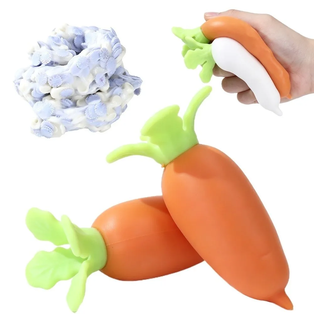 Sensory Slow Rebound Fidget Simulated Carrot Simulated Tomato Squishy Crunchy Soft Squeezable Office Decoration
