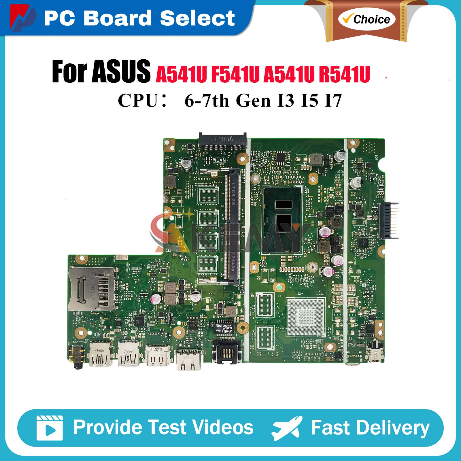 

X541UAK Материнская плата для ноутбука ASUS R541U A541U X541UV F541U X541UA X541UAK A541U X541UVK X541U X541UJ Материнская плата с процессором I3 I5 I7