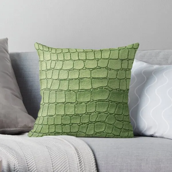 

Green Crocodile Printing Throw Pillow Cover Fashion Decorative Throw Anime Bed Decor Waist Hotel Pillows not include One Side