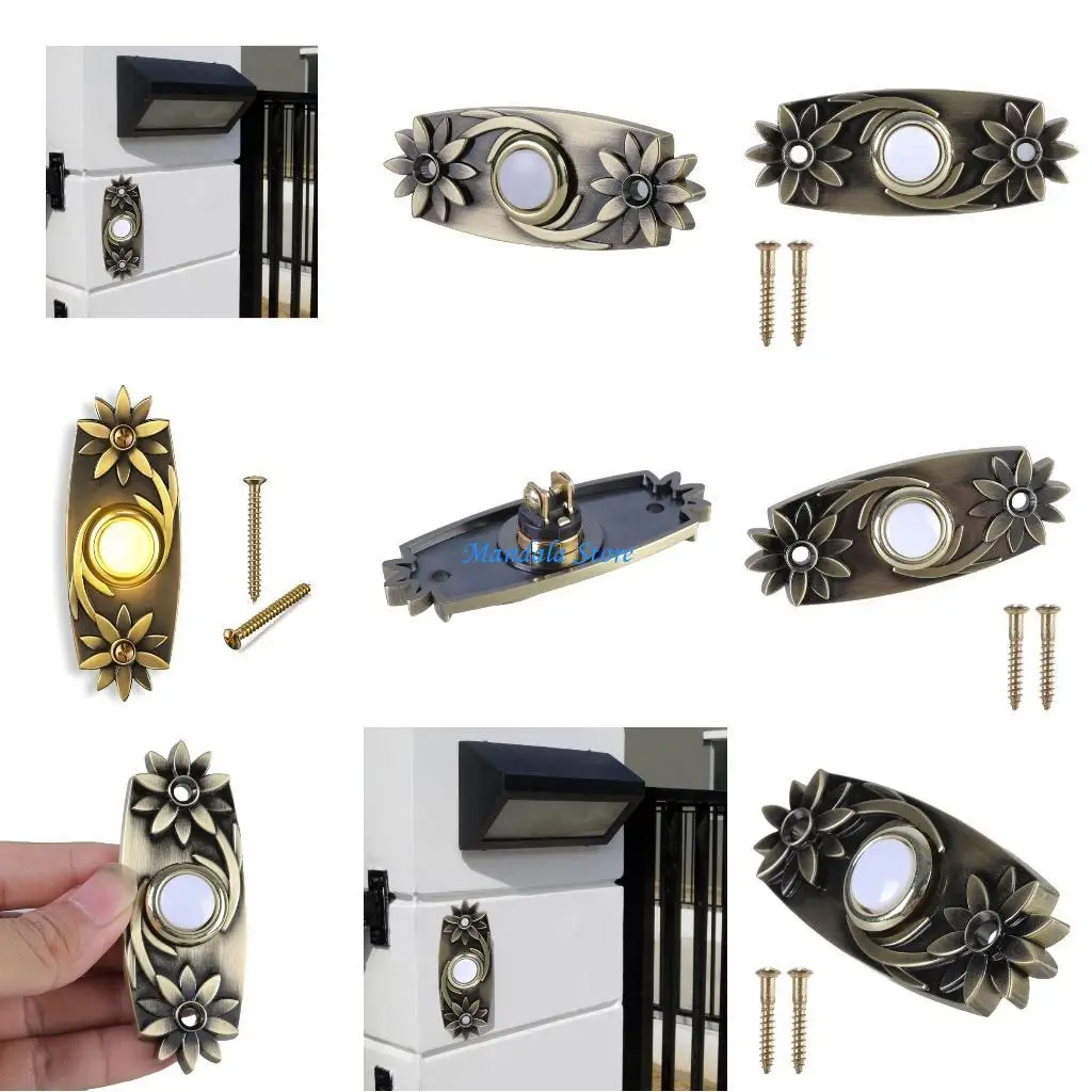 

U2JC Настенные переключатели дверных звонков Замена кнопки дверного звонка со светодиодной подсветкой