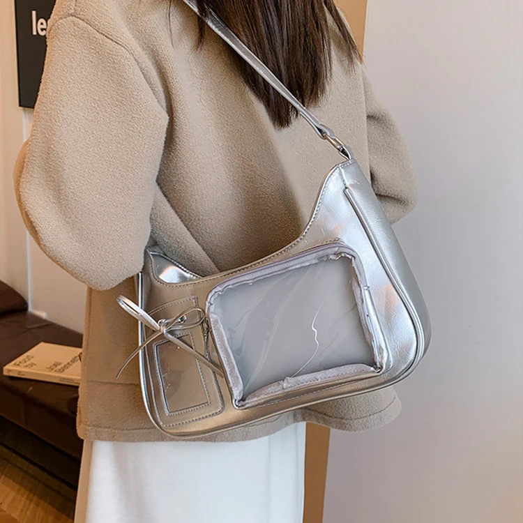 

Womens Transparent Anime Ita Shoulder Bag Small Crossbody Backpack Harajuku School Kawaii Design for Commuting